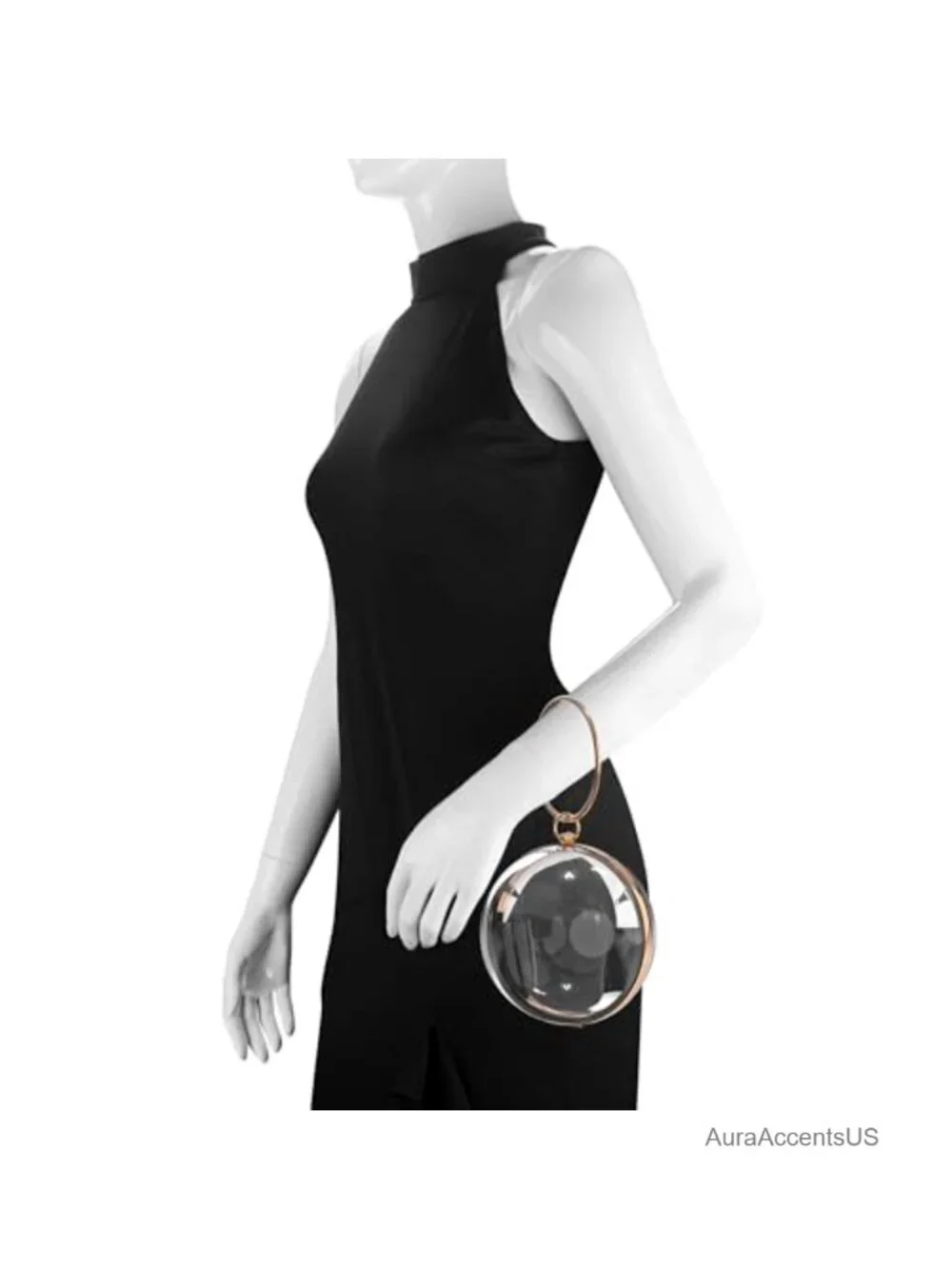 Round Acrylic Clear Crossbody Clutch Evening Bag